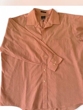 Arrow Men's Peach-Striped Long Sleeve Dress Shirt size XXL